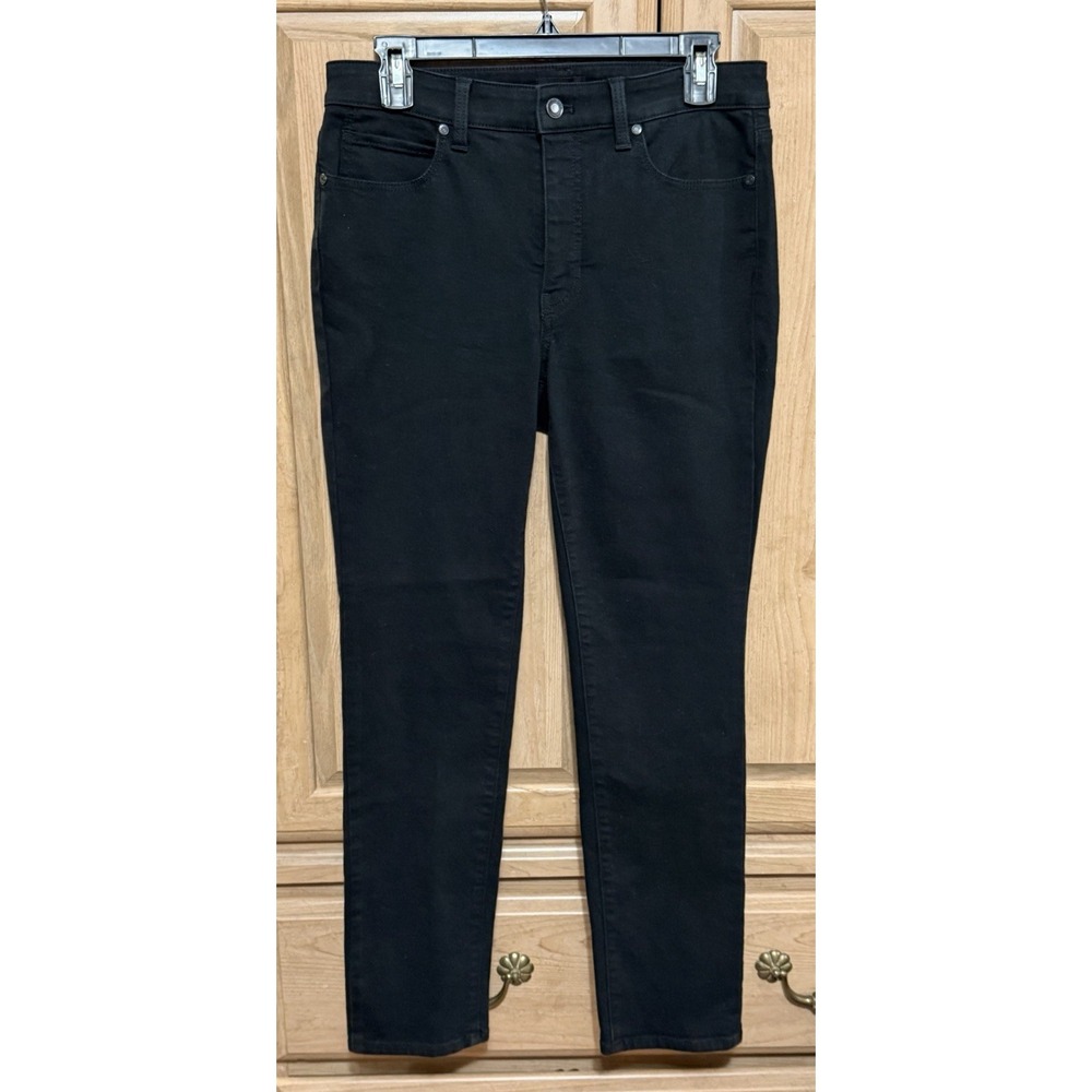 Talbots Black Straight Leg Jeans Pants Women's Size 6P Denim 5 Pockets Classic